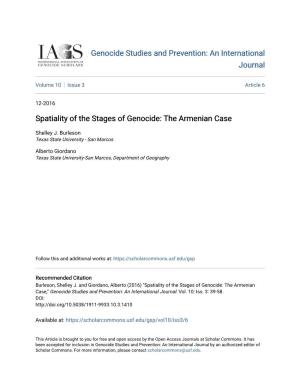 Spatiality of the Stages of Genocide: the Armenian Case