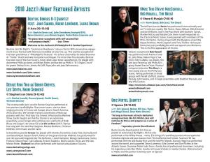 2018 Jazzbynight Featured Artists Kmac Trio (Kevin Macconnell, Bob Howell, Tim Brey) Bootsie Barnes B-3 Quartet @ Shere-E-Punjab (7:30-9) Feat