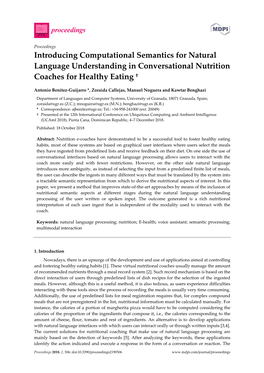Introducing Computational Semantics for Natural Language Understanding in Conversational Nutrition Coaches for Healthy Eating †