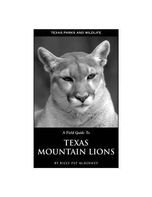 A Field Guide to Texas Mountain Lions