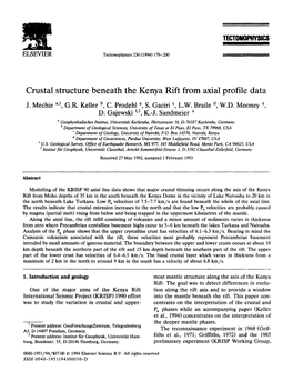 Crustal Structure Beneath the Kenya Rift from Axial Profile Data