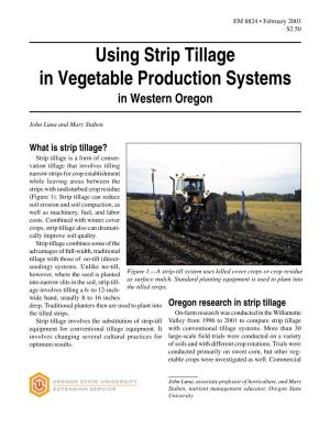 Using Strip Tillage in Vegetable Production Systems in Western Oregon