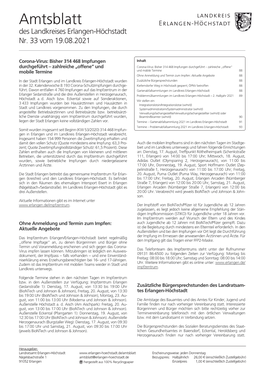 Amtsblatt Des Landkreises Erlangen-Höchstadt Nr