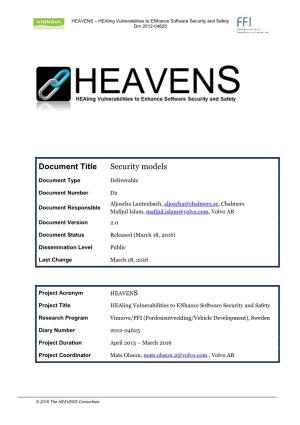 Document Title Security Models