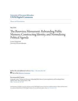 The Basovizza Monument: Rebranding Public Memory, Constructing Identity, and Normalizing Political Agenda