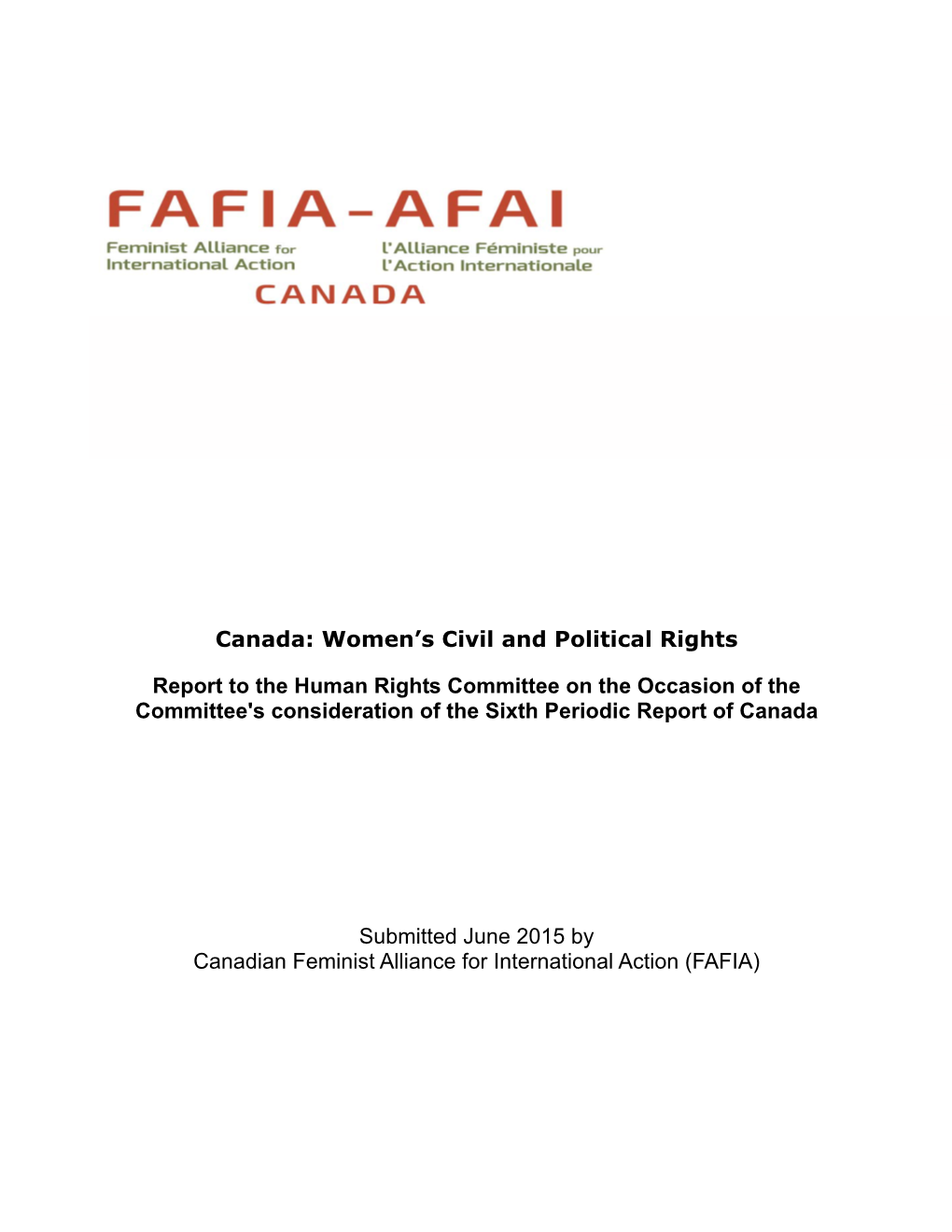 2015 Canada: Women's Civil and Political Rights