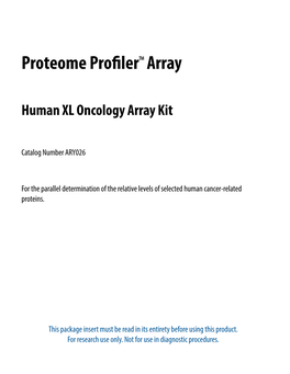 Proteome Profiler Human XL Oncology Array Kit Is a Rapid, Sensitive, and Economical Tool to Detect Differences in Cancer-Related Proteins Between Samples