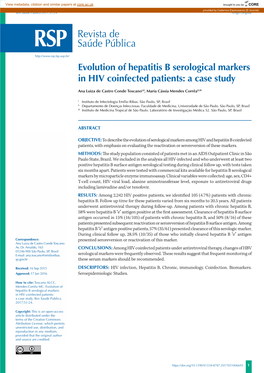 Evolution of Hepatitis B Serological Markers in HIV Coinfected Patients: a Case Study