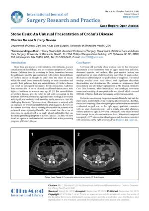 Stone Ileus: an Unusual Presentation of Crohn's Disease