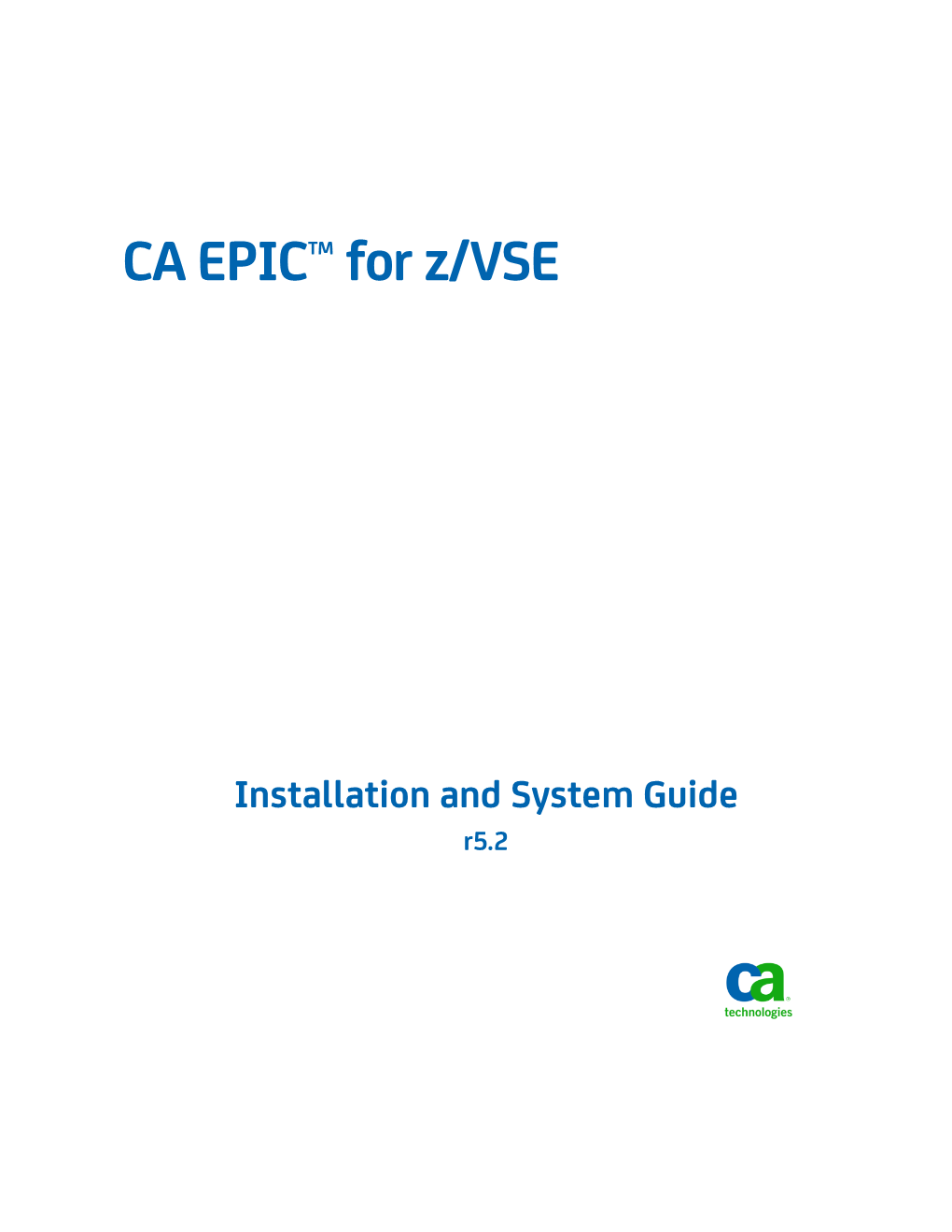 CA EPIC for Z/VSE Installation and System Guide