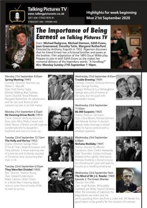 The Importance of Being Earnest on Talking Pictures TV Stars: Michael Redgrave, Michael Denison, Edith Evans, Joan Greenwood, Dorothy Tutin, Margaret Rutherford