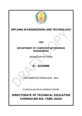 N – Scheme Directorate of Technical Education