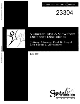 Vulnerability: a View from Different Disciplines