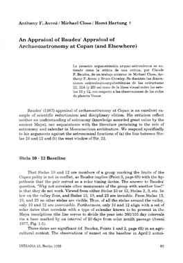 An Appraisal of Baudez' Appraisal of Archaeoastronomy at Copan (And Elsewhere)