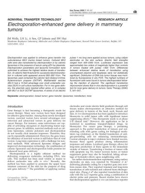 Electroporation-Enhanced Gene Delivery in Mammary Tumors