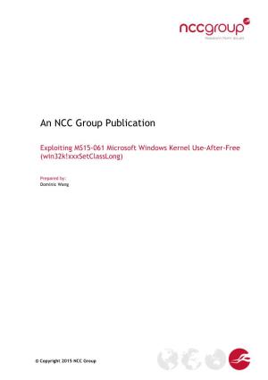 Exploiting MS15-061 Microsoft Windows Kernel Use-After-Free (Win32k!Xxxsetclasslong)