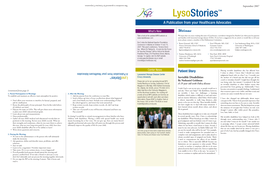 Lysostories™ a Publication from Your Healthcare Advocates