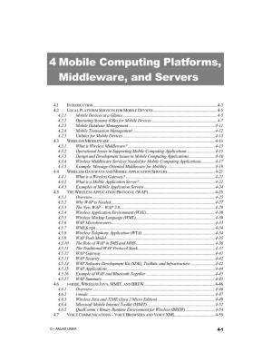4 Mobile Computing Platforms, Middleware, and Servers