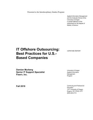 IT Offshore Outsourcing: Best Practices for U.S.-Based Companies