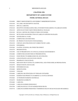 Minnesota Rules 2018, Chapter 1550