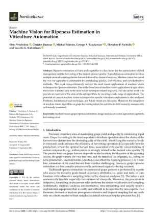 Machine Vision for Ripeness Estimation in Viticulture Automation