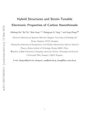 Hybrid Structures and Strain-Tunable Electronic Properties of Carbon Nanothreads