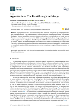 Appressorium: the Breakthrough in Dikarya