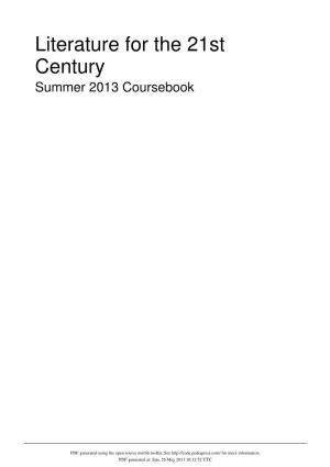 Literature for the 21St Century Summer 2013 Coursebook