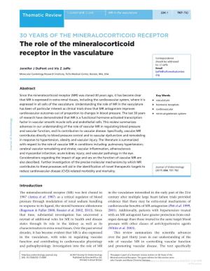 The Role of the Mineralocorticoid Receptor in the Vasculature