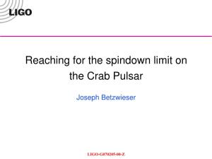 Reaching for the Spindown Limit on the Crab Pulsar