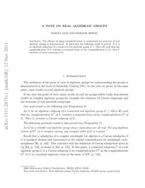 A Note on Real Algebraic Groups