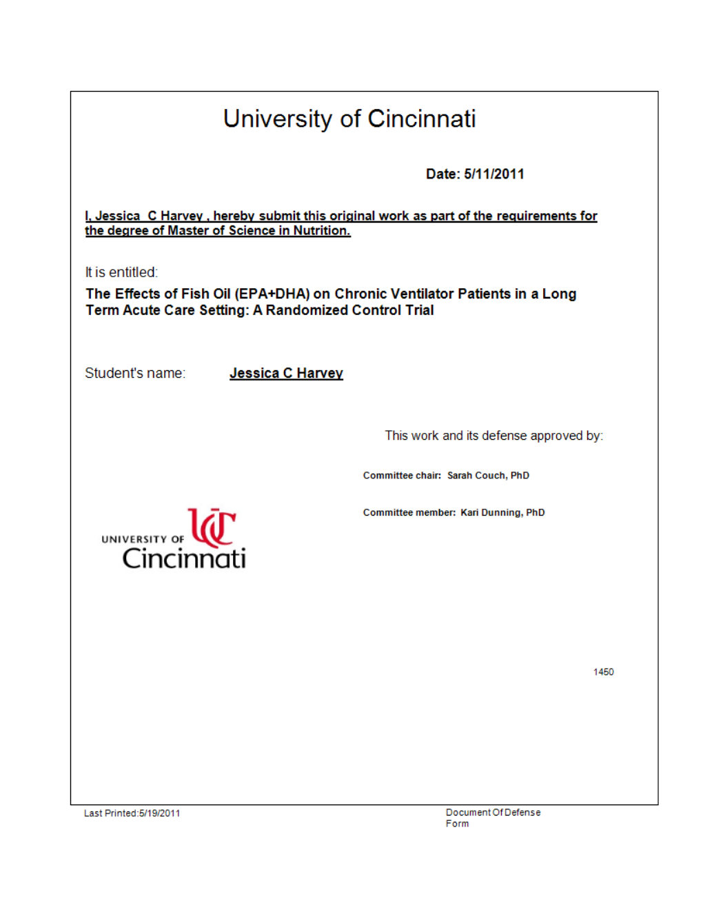 The Effects of Fish Oil (EPA+ DHA) on Chronic Ventilator Patients in A