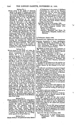 7550 the LONDON GAZETTE, NOVEMBER 25, 1898. Railway No