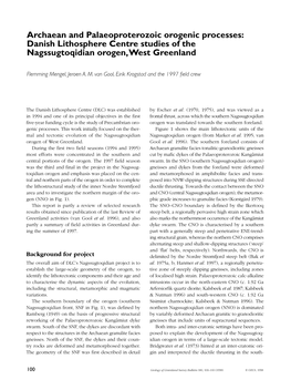 Danish Lithosphere Centre Studies of the Nagssugtoqidian Orogen,West Greenland
