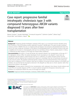 Case Report: Progressive Familial Intrahepatic Cholestasis Type 3 With