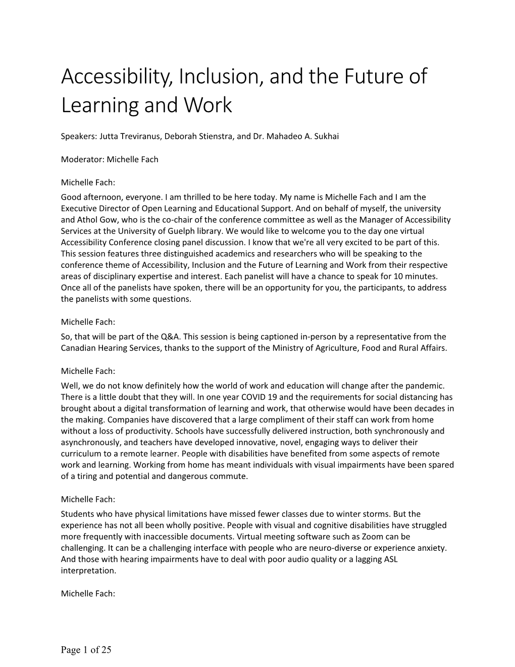 Accessibility, Inclusion, and the Future of Learning and Work