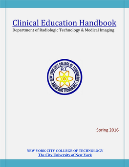 Clinical Education Handbook Department of Radiologic Technology & Medical Imaging