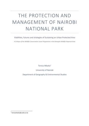 The Protection and Management of Nairobi National Park
