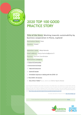 2020 Top 100 Good Practice Story
