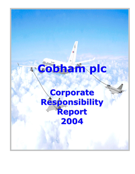 Cobham Plc: Corporate Responsibility Report 2004