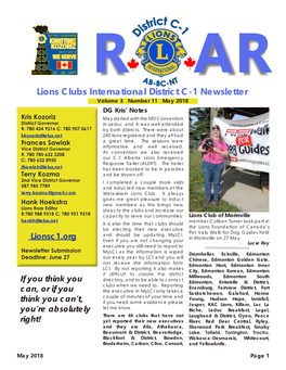 Lions Clubs International District C-1 Newsletter