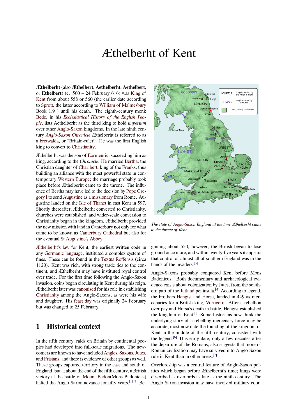 King Aethelbert of Kent