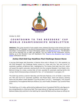 Cup World Championships Newsletter