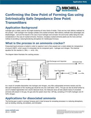 Confirming the Dew Point of Forming Gas Using Intrinsically Safe