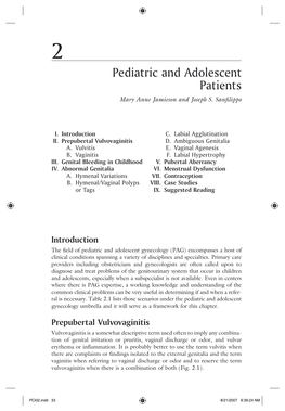 Pediatric and Adolescent Patients Mary Anne Jamieson and Joseph S