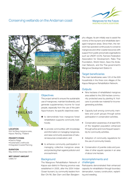 Conserving Wetlands on the Andaman Coast