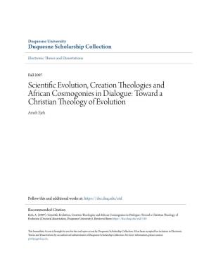 Toward a Christian Theology of Evolution Ameh Ejeh