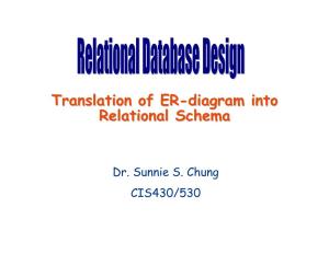 Translation of ER-Diagram Into Relational Schema