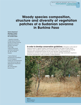 Woody Species Composition, Structure and Diversity of Vegetation Patches of a Sudanian Savanna in Burkina Faso
