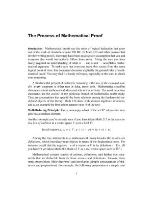 The Process of Mathematical Proof